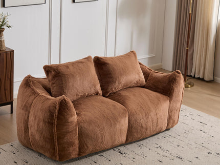 Giant Bean Bag Couch, Ultra Soft Fluffy Loveseat For Living Room
