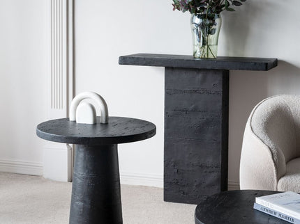 Round Side Table With Pedestal Base