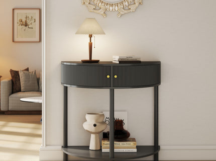 Demi Lune - Console Table With 2 Storage Drawers