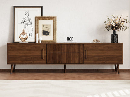 TV Stand With 2 Drawers, Media Console Table - Walnut