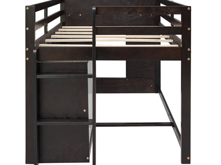 Loft Bed With Cabinet And Shelf