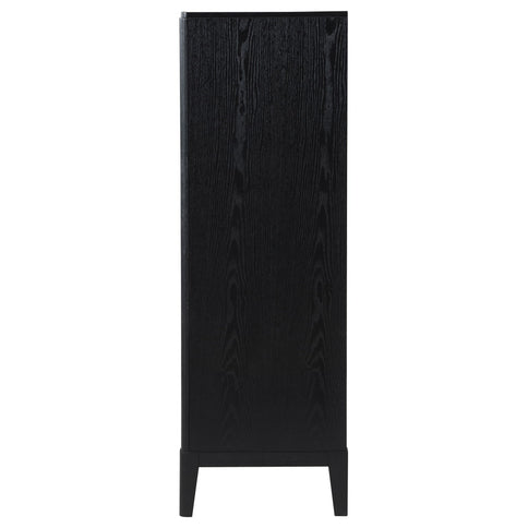 Mason - 5 Drawer Chest With Fluted Design - Black