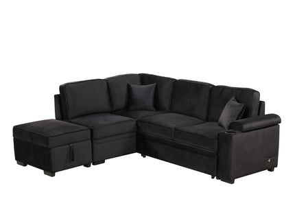 Sleeper Sofa Bed, 2 In 1 Pull Out Sofa Bed L Shape Couch With Storage Ottoman For Living Room, Bedroom Couch And Small Apartment