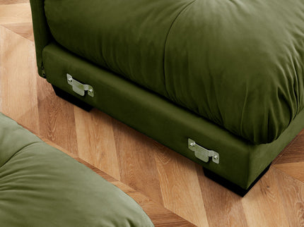 Modern Sofa With Bolstered Armrests And Pillows