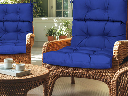 2 Piece High Back Patio Chair Cushion Set