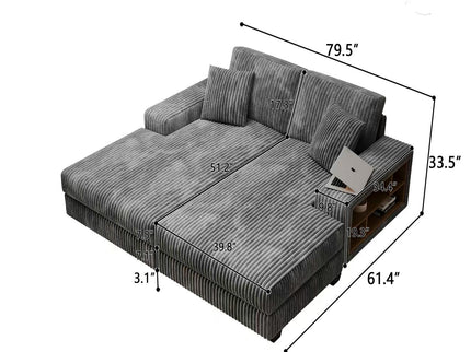 Convertible Sectional Sofa, Sleeper Oversized Living Room Lounge