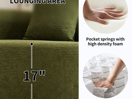 4 Seater Sofa With Fabric, 30D, 60 Hardness Full Sponge, 4 Pillow For Living Room, Home Furniture Sleeper Sectional Sofa For Apartment
