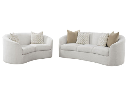 Rory - 2 Piece Sloped Arms Living Room Set - Ivory White