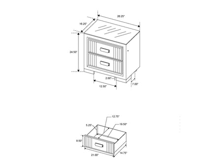 Isaiah - 5 Piece Bedroom Set With TV Lift-LED, Speakers And Fireplace