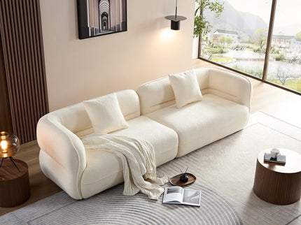 Sectional Sofa With Durable Fabric, Solid Wood Frame, And High Density Sponge Fill