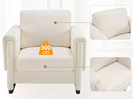 Upholstered Accent Armchair With Square Arm