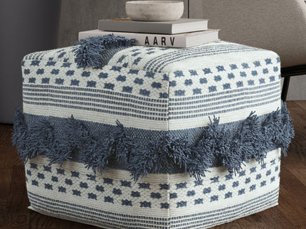 Bowden - Square Pouf Ottoman - Gray