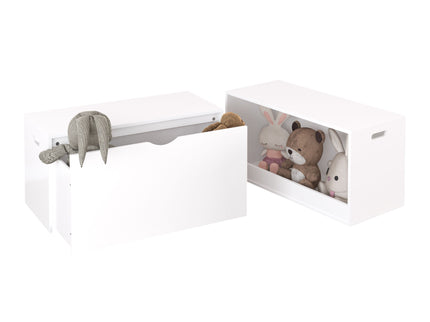 Open Toy Storage Box For Kids, Organizer Bin For Plush Toys, Books - White