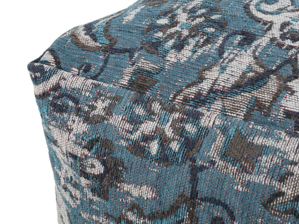 Anita - Square Pouf Ottoman And Floor Cushion - Blue
