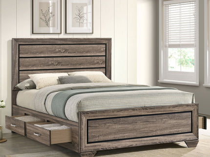 Queen Storage Bed With Underbed Drawers - Brown