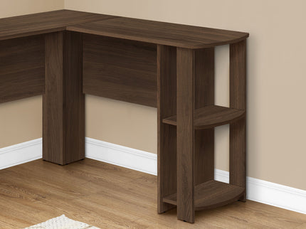 Computer Desk, Home Office, Corner, Storage Shelves, L Shape, Laptop, Contemporary & Modern - Walnut