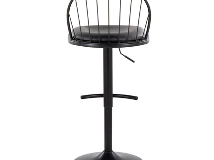 Riley - Farmhouse Adjustable Height Barstool With Swivel With Rounded T Footrest (Set of 2)