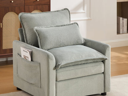 Modern Single Seat Accent Chair With Side Storage Pockets