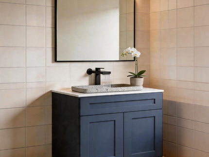 Shaker Base Cabinet With Soft Close Doors And Drawer, Storage Unit With Adjustable Shelf For Bath - Blue