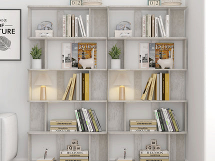 Modern 5 Tier Open Storage Bookcase