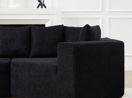 L - Shaped Modular Sofa With Deep Seat And 11 Pillows