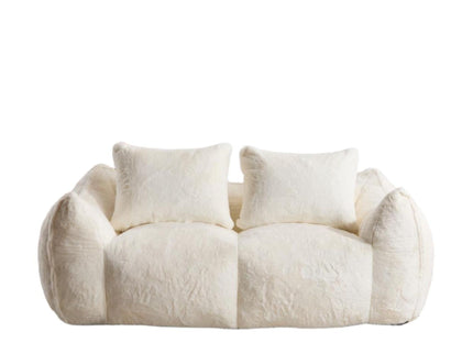 Giant Bean Bag Couch, Ultra Soft Fluffy Loveseat For Living Room