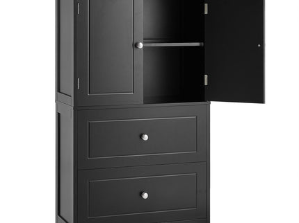 Bathroom Storage Cabinet With 2 Doors And Drawers, Adjustable Shelf