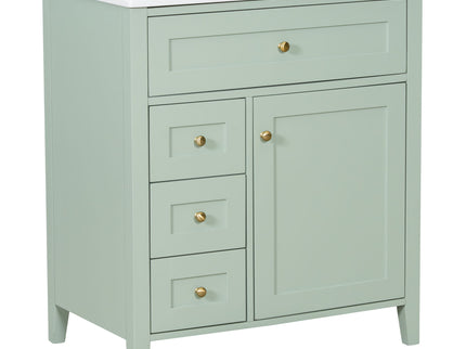 Modern Bathroom Vanity With Sink, 3 Drawers And Adjustable Shelf