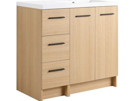 Wall Mounted Floating Bathroom Vanity With Sink, Door & Drawers Modular Cabinet