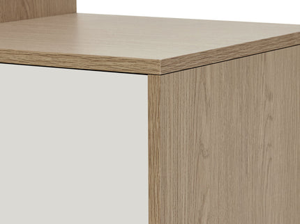 Modern Multi Functional Shoe Storage Bench & Cabinets With Adjustable Shelves - Gray / Natural Wood / White