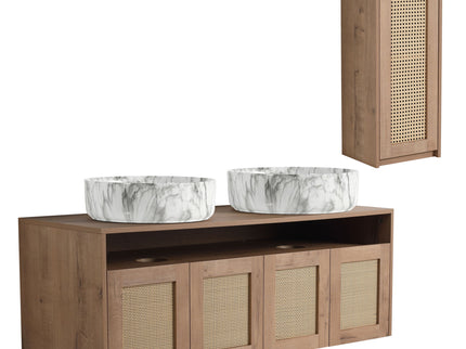Bathroom Vanity & Art Sink And Side Cabinet, Float Mounting Design