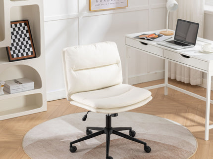 Bizerte - Adjustable Swivel Criss-Cross Chair, Wide Seat / Office Chair / Vanity Chair - White