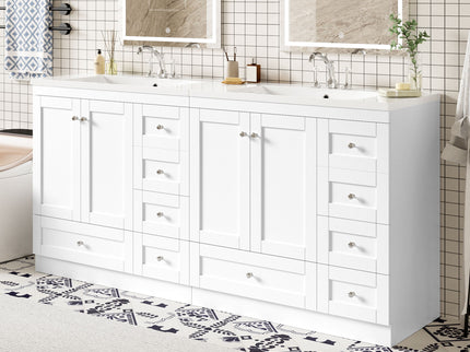 Shaker Free Standing Bathroom Vanity Cabinet & Sink, Soft Close Drawers, Soft Close Doors