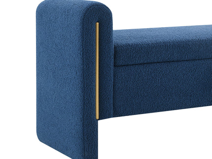 Modern Teddy Upholstered Large Bed End Bench With Arms And Storage
