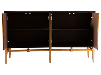 Capri - 4 Door Accent Cabinet - Brown / Gold