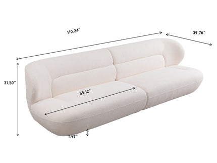 Modern Fashion Yp40116W Circular Curve Design Sofa, 4 Seater For Office & Bedroom - White