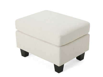 Springfield - Ottoman Contemporary Design Fabric Birch Wood Legs - Beige