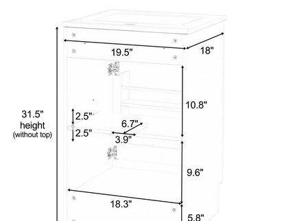Bathroom Vanity With Sink, Cabinet With Adjustable Shelf