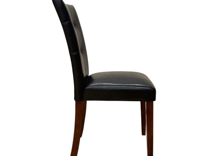 Britney - Synthetic Leather Side Chair (Set of 2) - Brown / Walnut