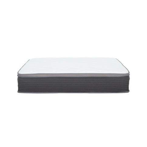 10" Full Size Hybrid Mattress In A Box, Gel Memory Foam Mattress Top With Pocket Coil Base - Gray / White