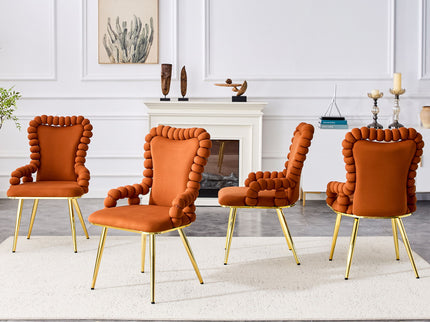Puffy Bubble, Ball Chain Chair With Armrests For Dining Room (Set of 2)