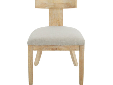 Contemporary Fabric Upholstered Side Dining Chairs Set With Curved Back