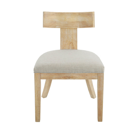 Contemporary Fabric Upholstered Side Dining Chairs Set With Curved Back