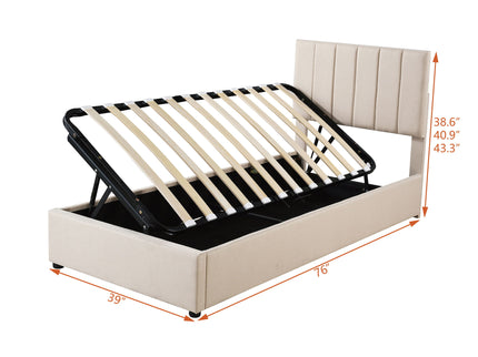 Upholstered Platform Bed With A Hydraulic Storage System