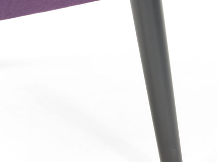 Fabric Arm Chair With Wooden Legs And Cushioned Seat - Plum