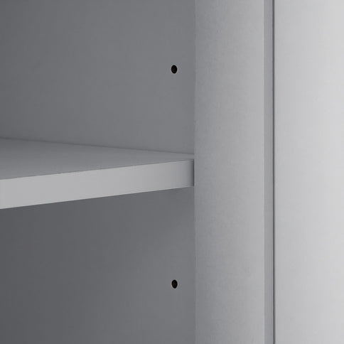 Tall Freestanding Bathroom Storage Cabinet With Adjustable Shelves And Side Hooks