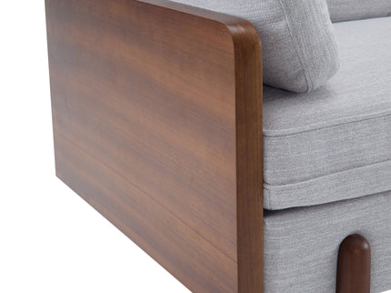 Mid Century Moderne Sofa With Wood Sides