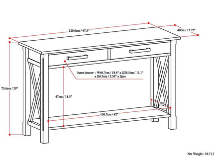 Kitchener - Console Sofa Table - Farmhouse Gray