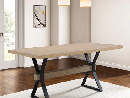 Elevated - Farmhouse Dining Table With X Shaped Legs - Light Ash