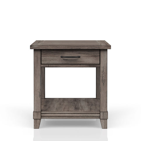 End Table With Storage Drawer Usn - Gray